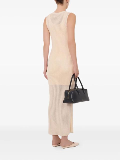 LouLou de Saison Icaria semi-sheer ribbed knitted maxi dress - Pink