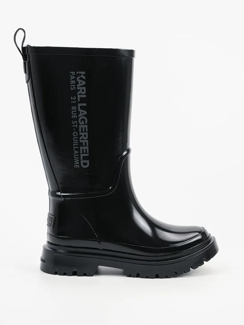 Karl Lagerfeld kalosze K/TORRENT damskie kolor czarny KL47180S - zdjęcie produktu nr 1