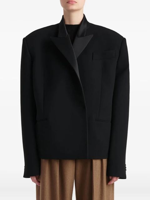 KHAITE notched lapel single-button jacket - Black