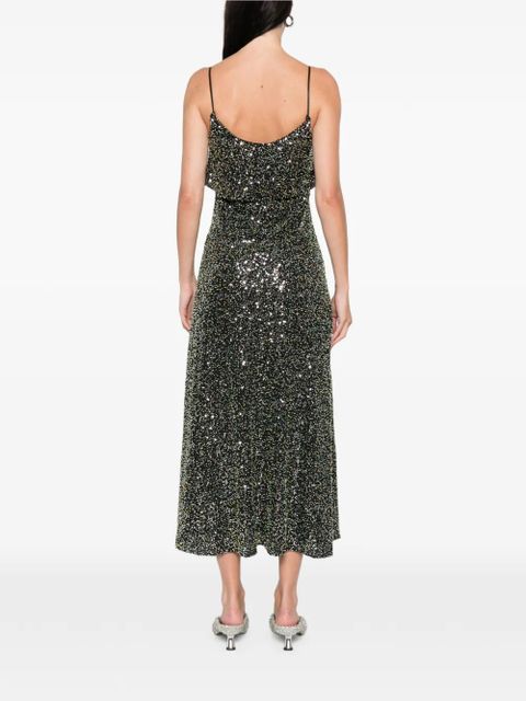 Rabanne sequin-layered midi dress - Black
