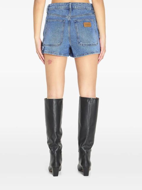 Alexander Wang marbled denim skirt-shorts - Blue