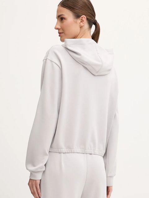 EA7 Emporio Armani bluza damska kolor szary z kapturem gładka AF12643.7W000443 - zdjęcie produktu nr 2