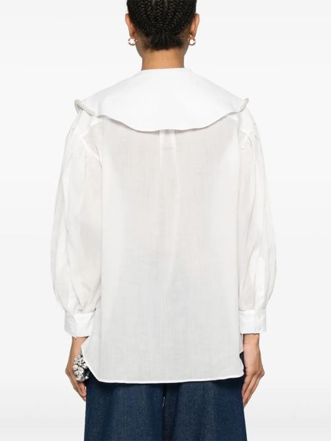 Simone Rocha sailor-collar puff-sleeves shirt - White