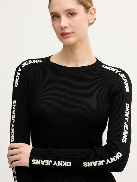 Dkny sweter damski kolor czarny lekki DJ6R0104