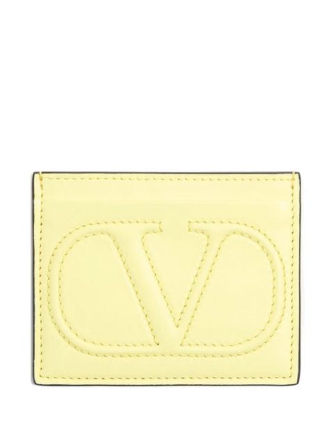 Valentino Garavani VLogo Walk nappa card holder - Yellow - zdjęcie produktu nr 1