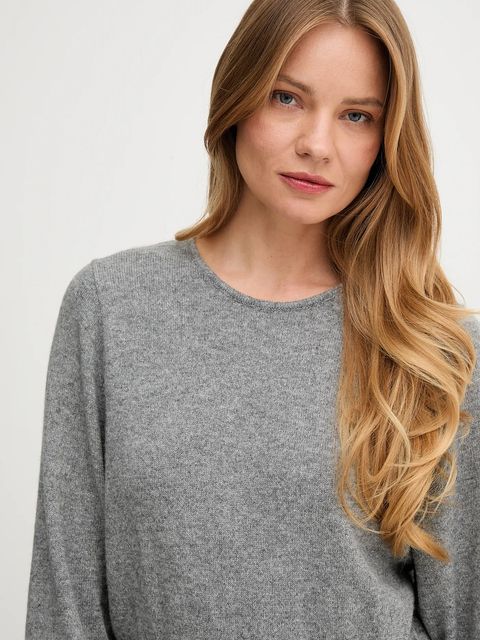 OUI sukienka z wełną kolor szary maxi dopasowana 94484