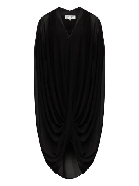 MM6 Maison Margiela draped mdi dress - Black - zdjęcie produktu nr 1