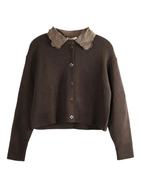Cecilie Bahnsen Bibi embroidered-collar cardigan - Brown - zdjęcie produktu nr 1