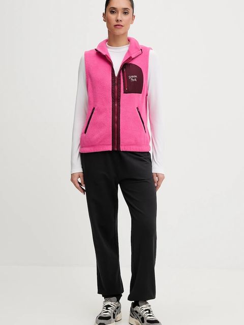 Banana Moon kamizelka polarowa Hillside damska kolor różowy gładka SPRY.HILLSIDE