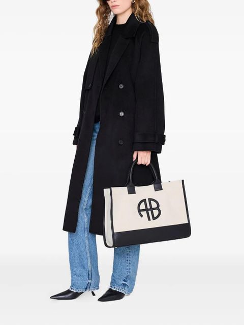 ANINE BING medium Lara logo-appliqué tote bag - Neutrals