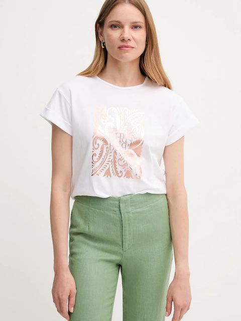 Pedro del Hierro t-shirt bawełniany damski kolor biały 4539638 - zdjęcie produktu nr 1
