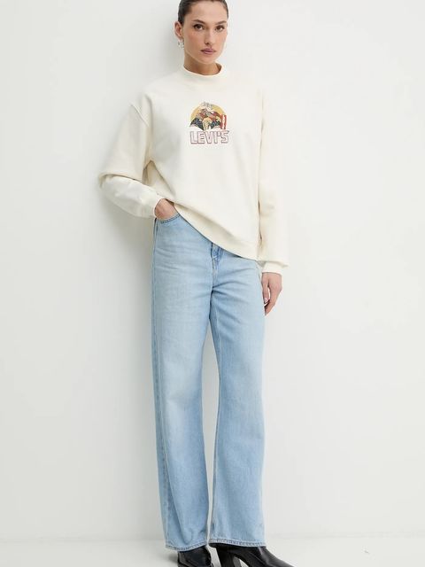 Levi's bluza damska kolor beżowy z nadrukiem 003R9