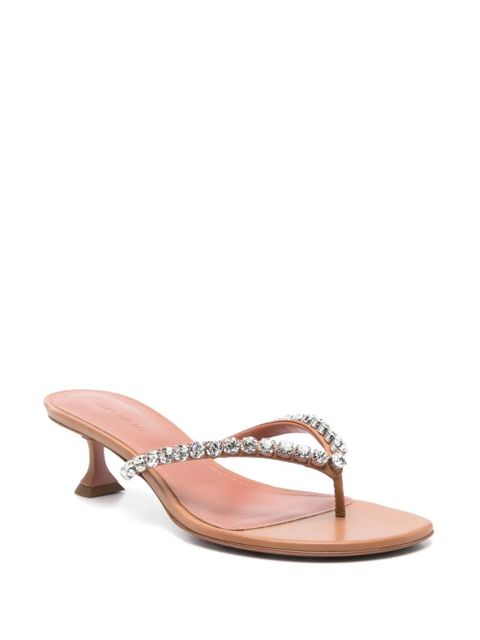 Amina Muaddi 60mm leather sandals - White - zdjęcie produktu nr 2