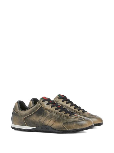 Gucci distressed web-stripe sneakers - Brown - zdjęcie produktu nr 2