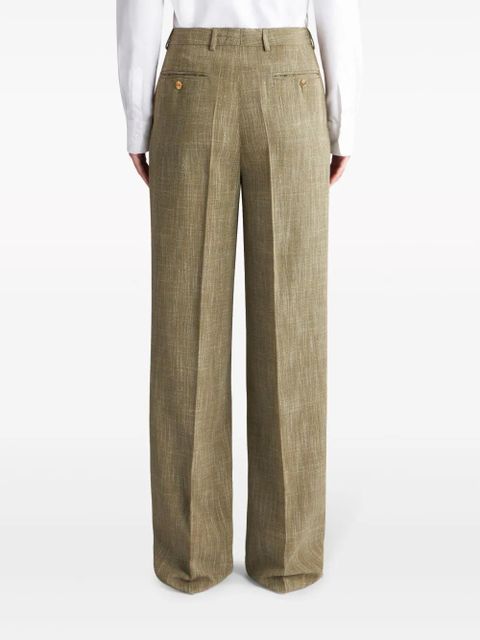 ETRO slub-effect tailored trousers - Green