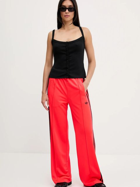 adidas Originals spodnie dresowe Firebird damskie kolor czerwony wzorzyste JW1227