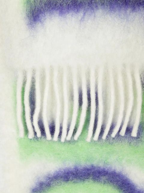 LOEWE intarsia logo-knit scarf - White - zdjęcie produktu nr 2