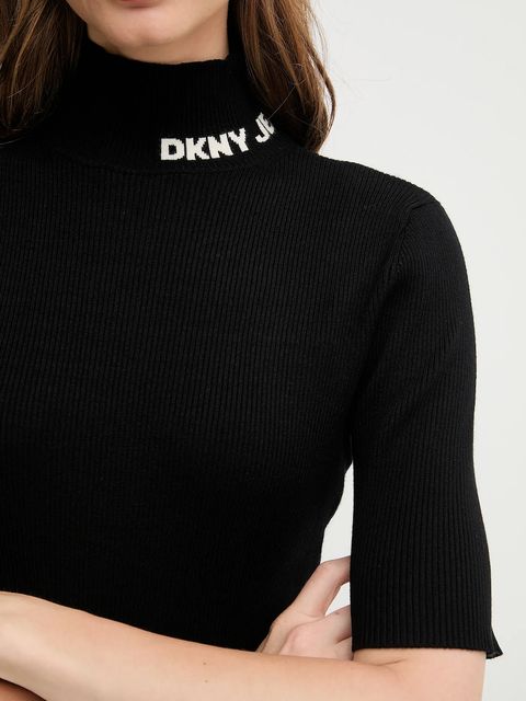Dkny sukienka kolor czarny midi dopasowana DJ5R0751