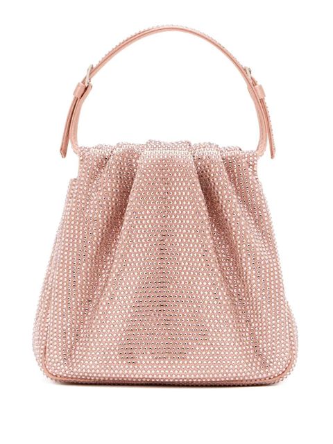 Amina Muaddi Vittoria crystal-embellishment ruffled mini bag - Pink - zdjęcie produktu nr 1