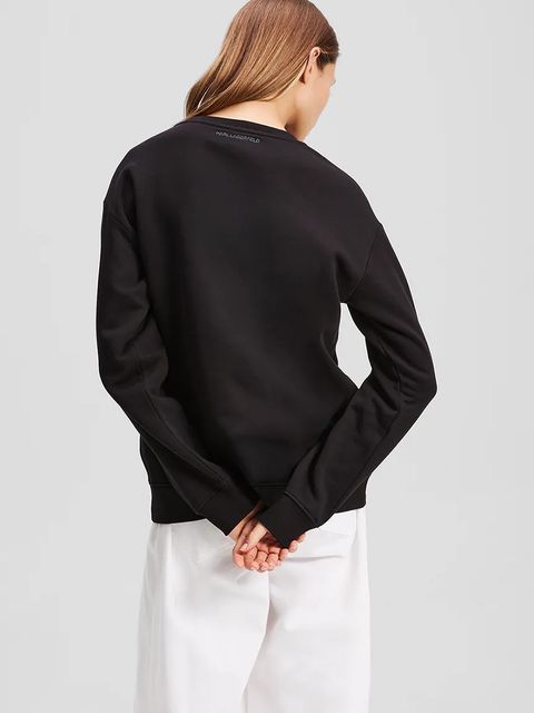 Karl Lagerfeld bluza bawełniana damska kolor czarny z aplikacją A2W20068 - zdjęcie produktu nr 2