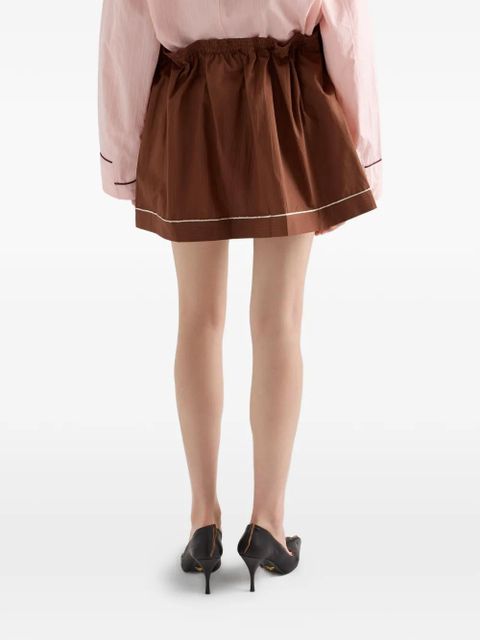 Prada elasticated button mini skirt - Brown