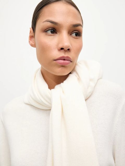 Answear.LAB sweter z wełny merino z szalem damski kolor beżowy lekki