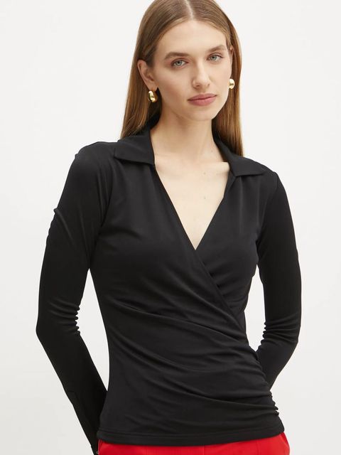 Marciano Guess bluzka ILARY damska kolor czarny gładka 5RGP00 6295A