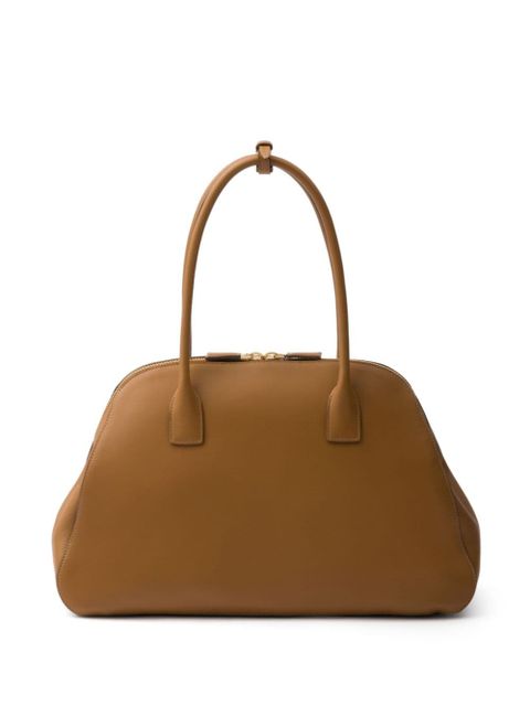 Prada large leather tote bag - Brown - zdjęcie produktu nr 2
