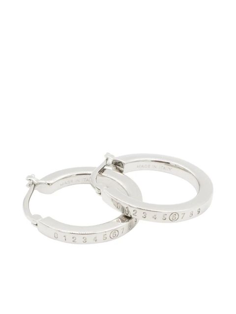MM6 Maison Margiela Numeric-logo hoop earrings - Silver