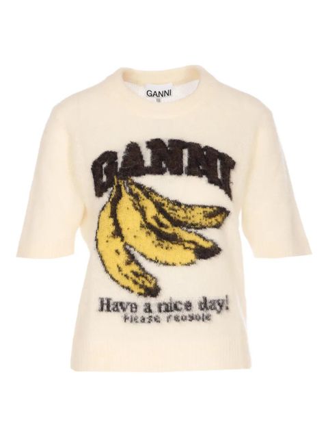 GANNI banana-graphic T-shirt - Neutrals - zdjęcie produktu nr 1