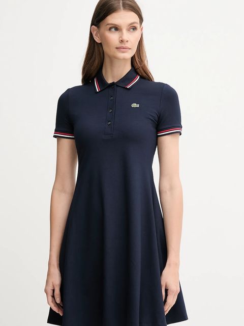 Lacoste sukienka kolor granatowy mini rozkloszowana EF5288 - zdjęcie produktu nr 1