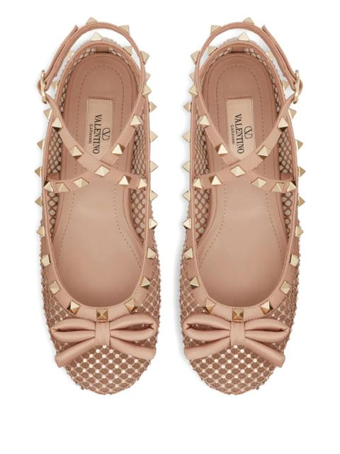 Valentino Garavani Rockstud mesh ballet flats - Pink