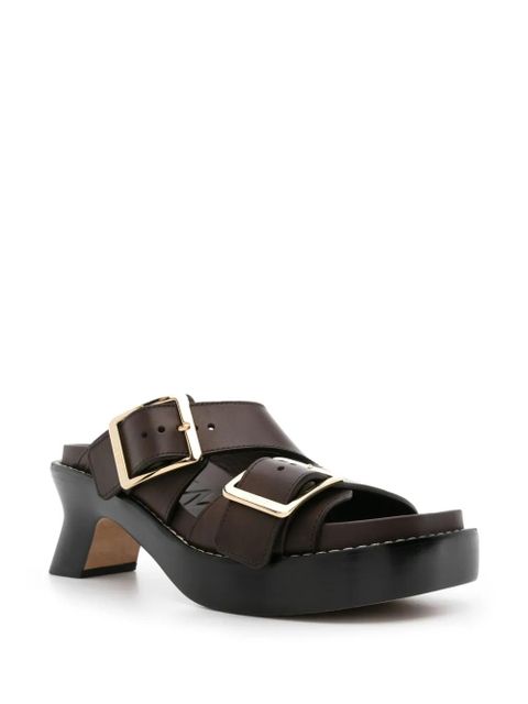 LOEWE 70mm buckled leather mules - Brown - zdjęcie produktu nr 2