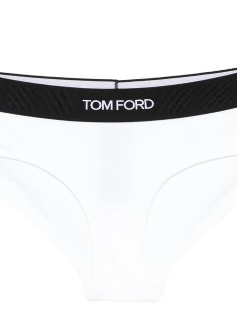 TOM FORD logo-waistband briefs - White