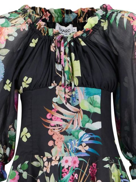 Charo Ruiz Ibiza Nai ruffled floral-print mini dress - Black