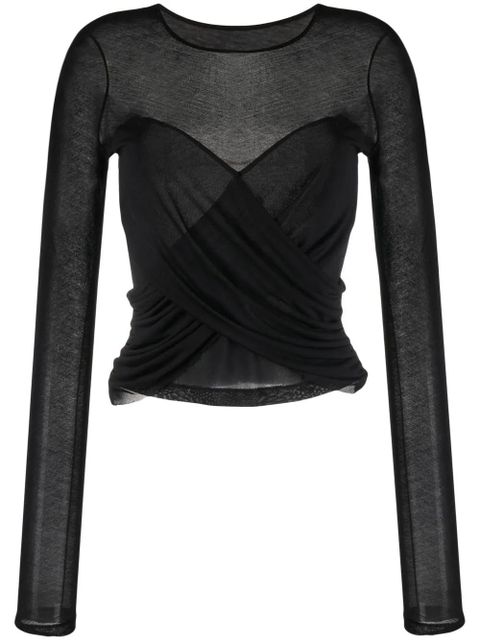 Balmain draped-panel detail top - Black - zdjęcie produktu nr 1