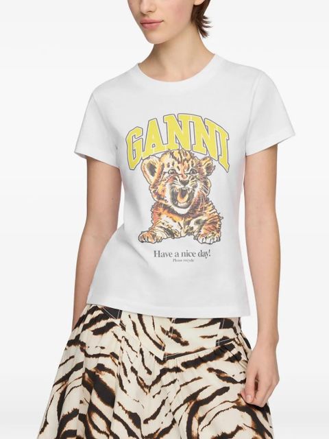 GANNI graphic-print T-shirt - White