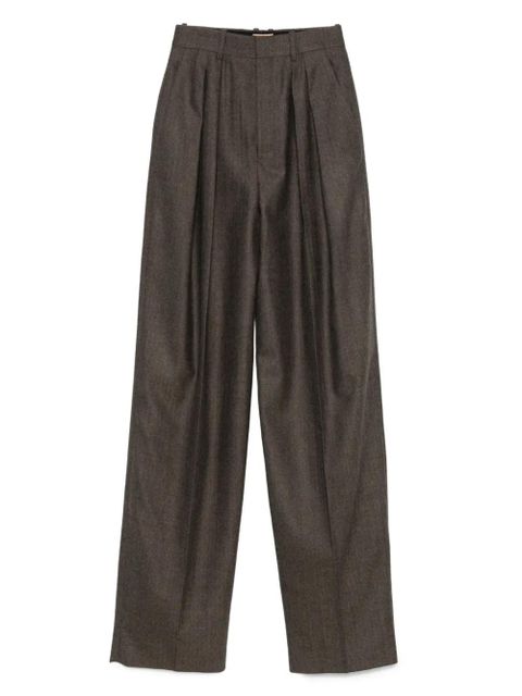 Saint Laurent pleated-front trousers - Brown - zdjęcie produktu nr 1