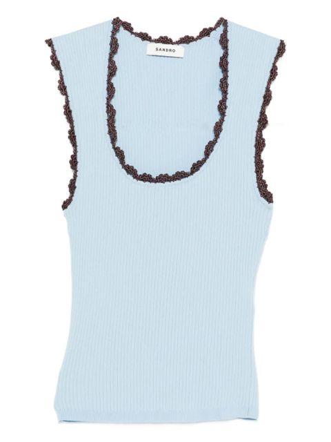 SANDRO crochet-trim top - Blue - zdjęcie produktu nr 1