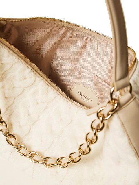 TWINSET Liliane cable-knit shoulder bag - Neutrals