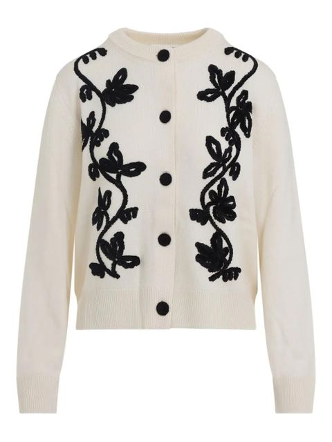 Jil Sander floral-embroidered cardigan - Neutrals - zdjęcie produktu nr 1