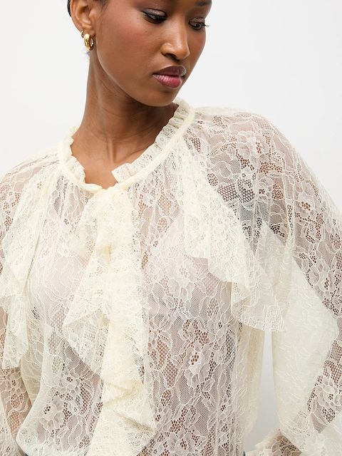 Answear.LAB bluzka damska kolor beżowy w kwiaty