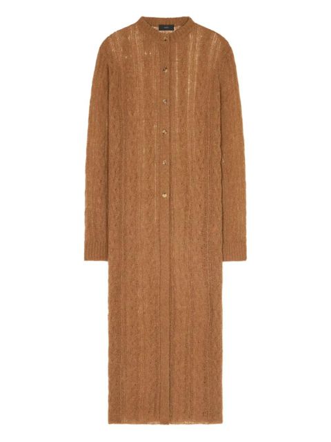 Alanui cable-knit long cardigan - Brown - zdjęcie produktu nr 1