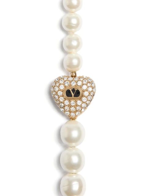 Valentino Garavani Coeur Royal pearl necklace - White