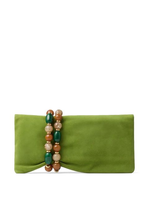 Jimmy Choo Zandra bead-embellished clutch bag - Green - zdjęcie produktu nr 2