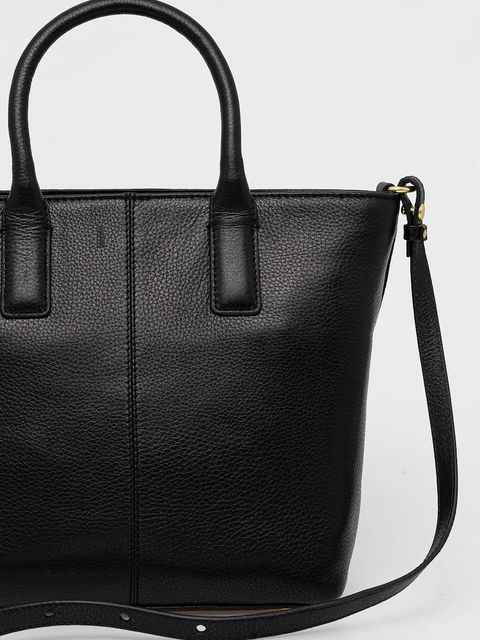 Barbour torebka skórzana kolor czarny LBA0489 - zdjęcie produktu nr 2