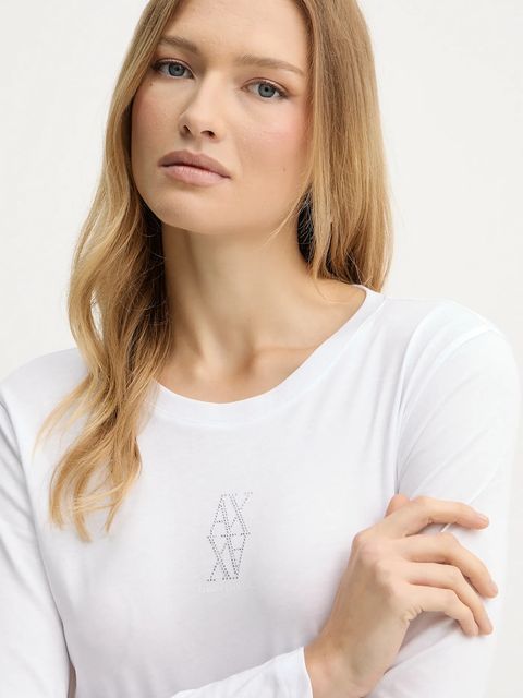 Armani Exchange longsleeve bawełniany kolor biały XW001350 AF17172