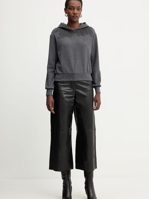 Ermanno Scervino LIFE bluza damska kolor szary z kapturem z aplikacją D474M608LEM - zdjęcie produktu nr 2