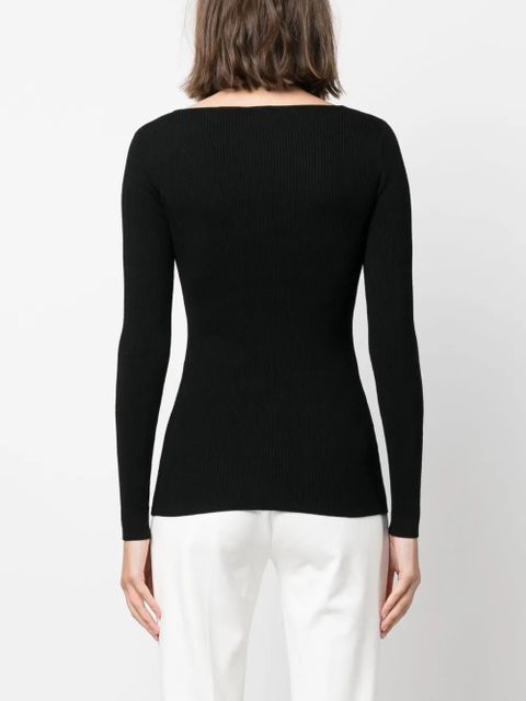PINKO Love Birds ribbed-knit top - Black