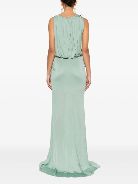 Blumarine draped-detail maxi dress - Green